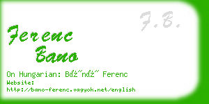 ferenc bano business card